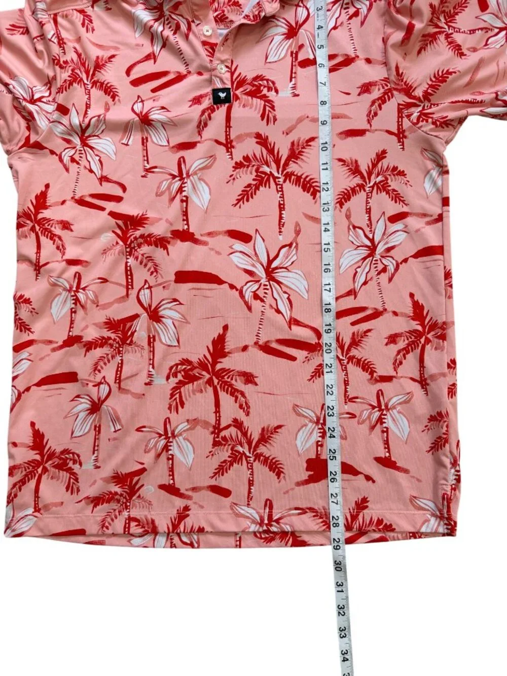 Bad Birdie Mens Size L Ricky Rose Polo Golf Shirt Stretch Tropical Performance - Picture 6 of 6
